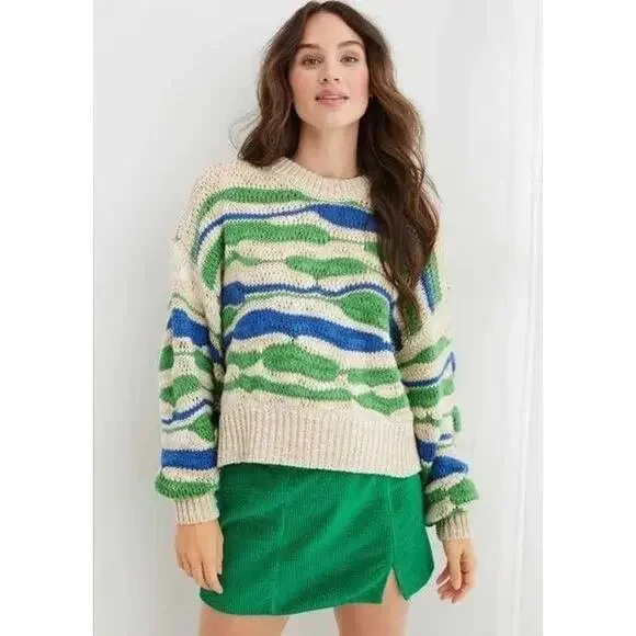Aerie Intarsia Wool Blend Sweater NWT - Picture 1 of 5